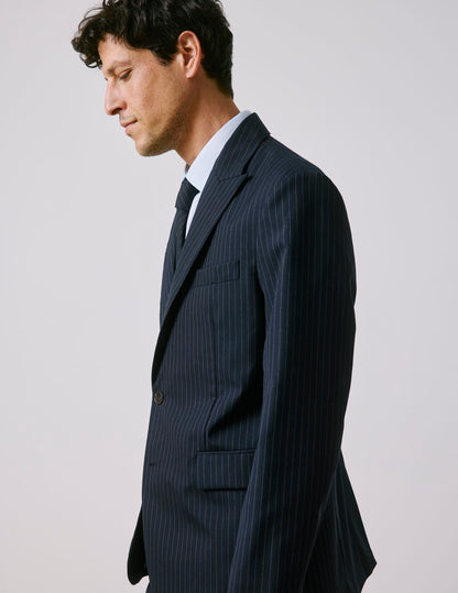 Marlon navy virgin wool suit jacket