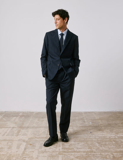 Marlon navy virgin wool suit jacket