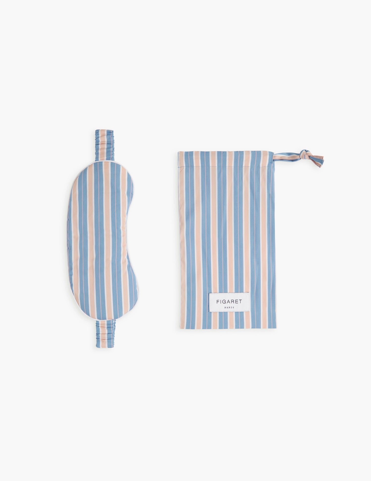 Pink striped cotton sleep mask - cotton voile