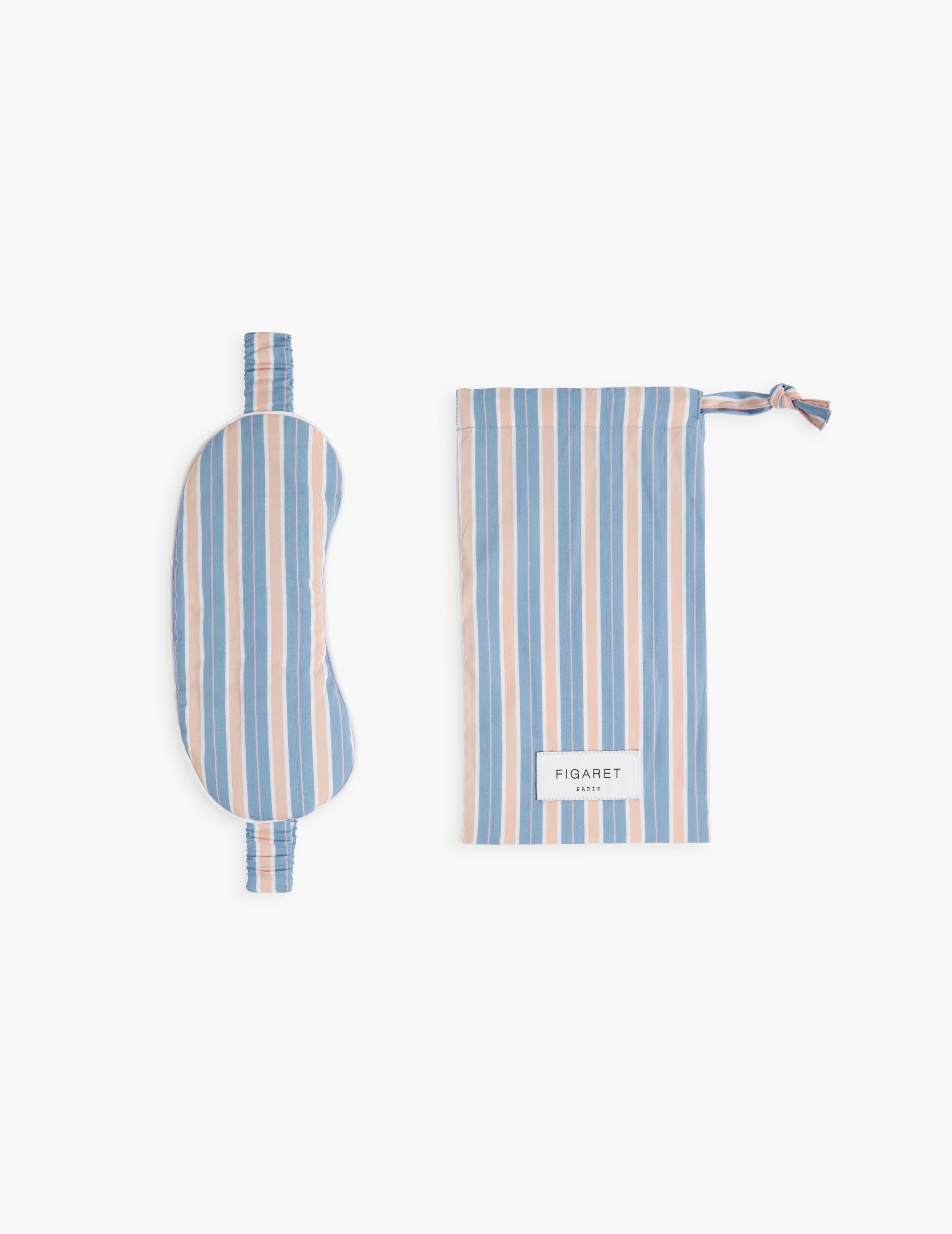 Pink striped cotton sleep mask