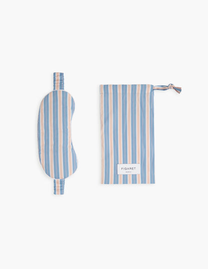 Pink striped cotton sleep mask