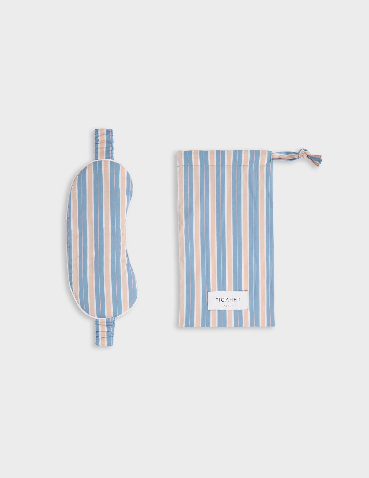 Pink striped cotton sleep mask