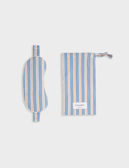 Pink striped cotton sleep mask