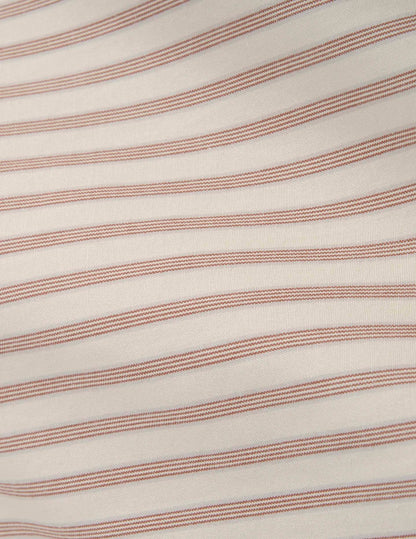 Mathéa beige striped hidden button placket shirt