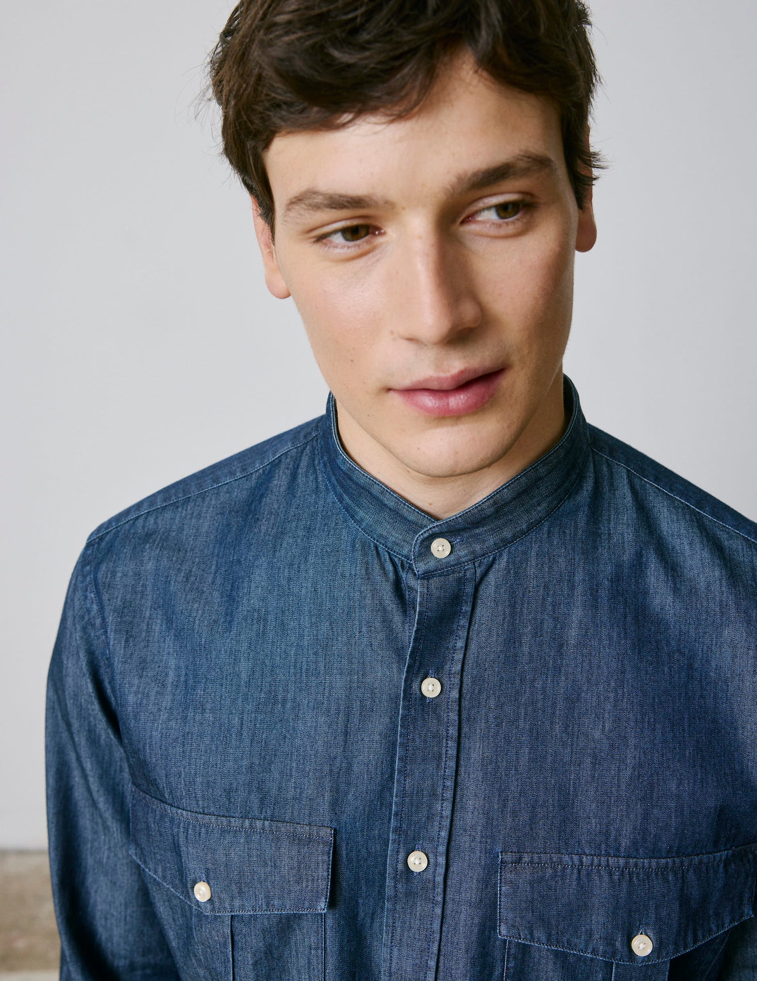 Mathias navy shirt  - Denim - Officier Collar#3