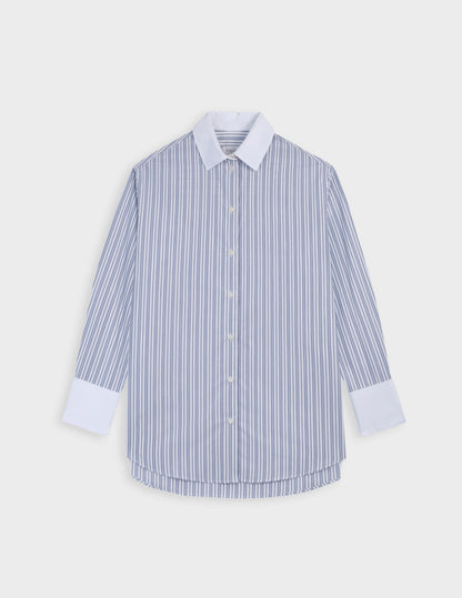 Mathilde navy striped oversized shirt