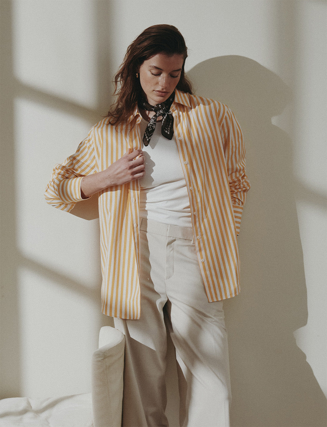 Mathilde Oversize striped yellow shirt