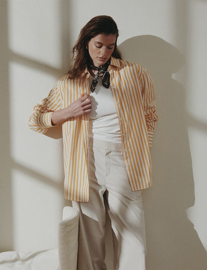 Mathilde Oversize striped yellow shirt