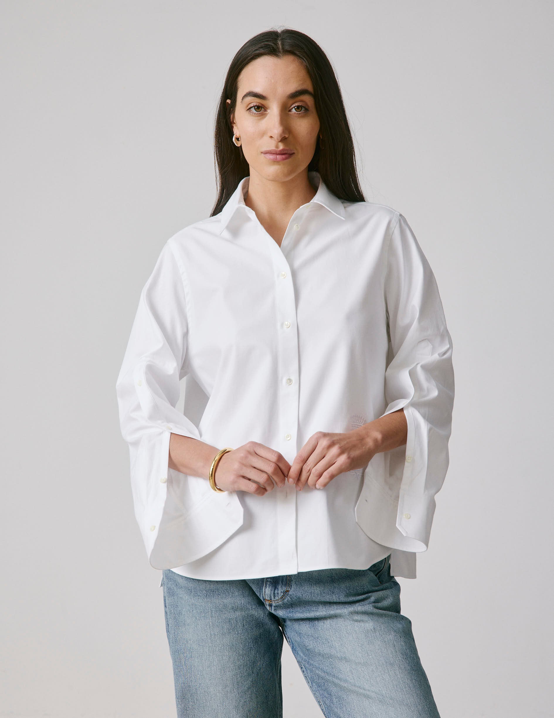 Chemise Meryl blanche - Twill - Col Chemise