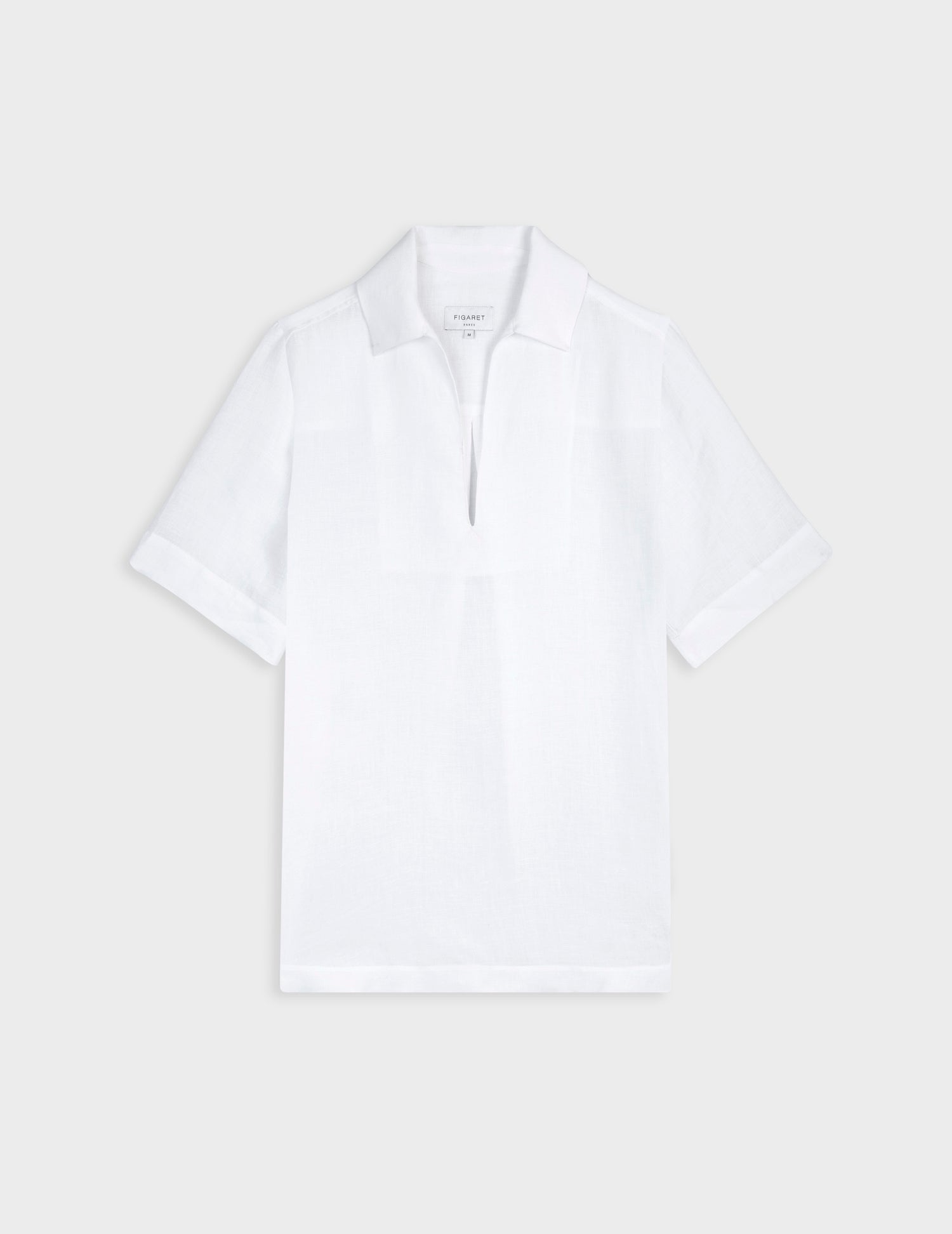 White linen Nadia blouse  - Lin - V Collar#6