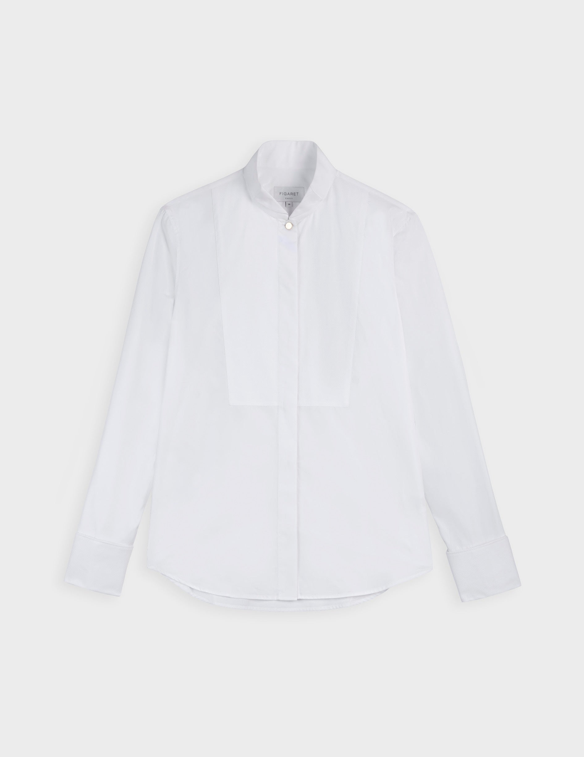 White Nadine shirt - Poplin - Broken Collar - Musketeers Cuffs