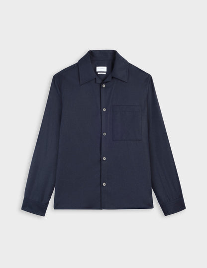 Nael overshirt in navy virgin wool