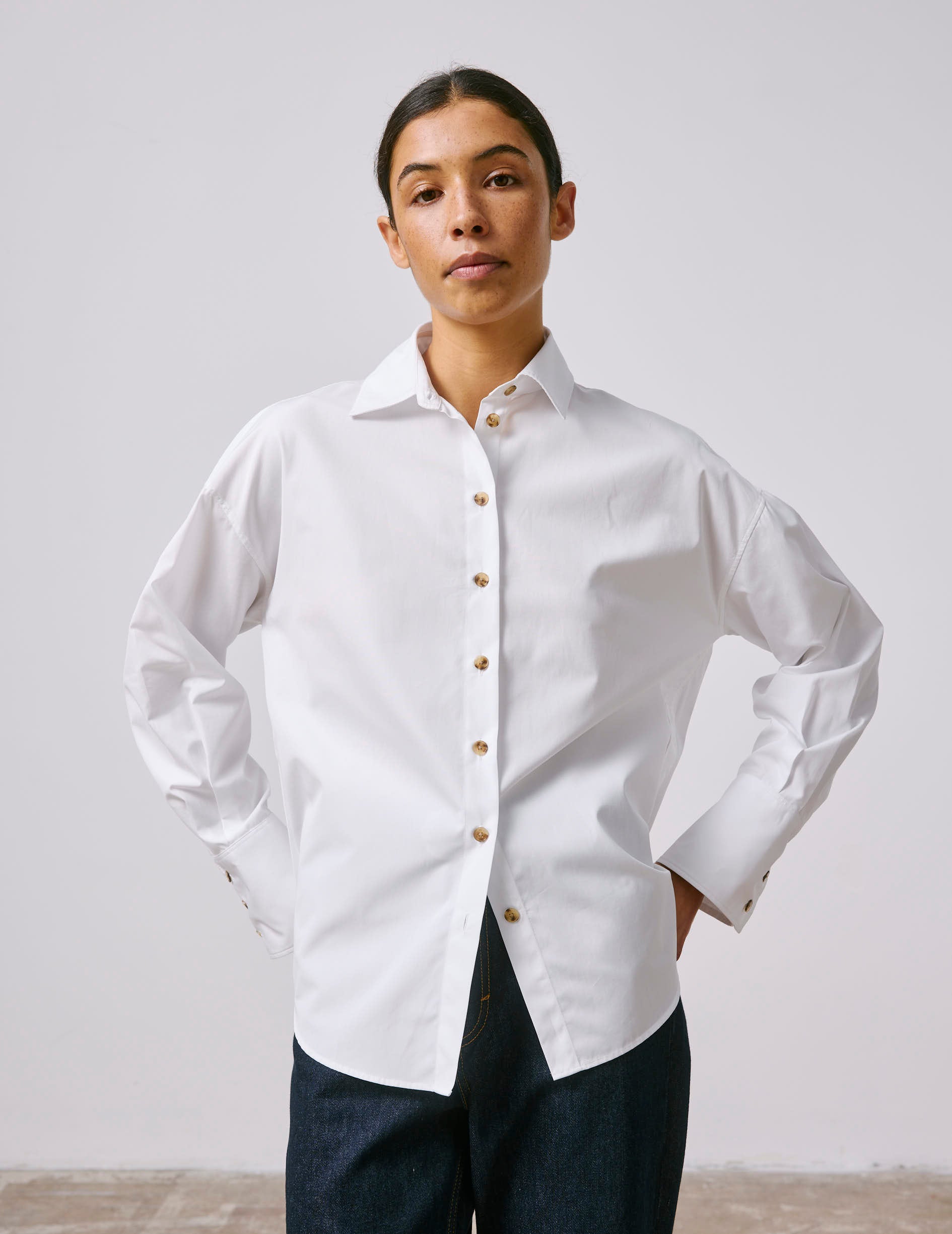 Naia white shirt - Poplin - Shirt Collar