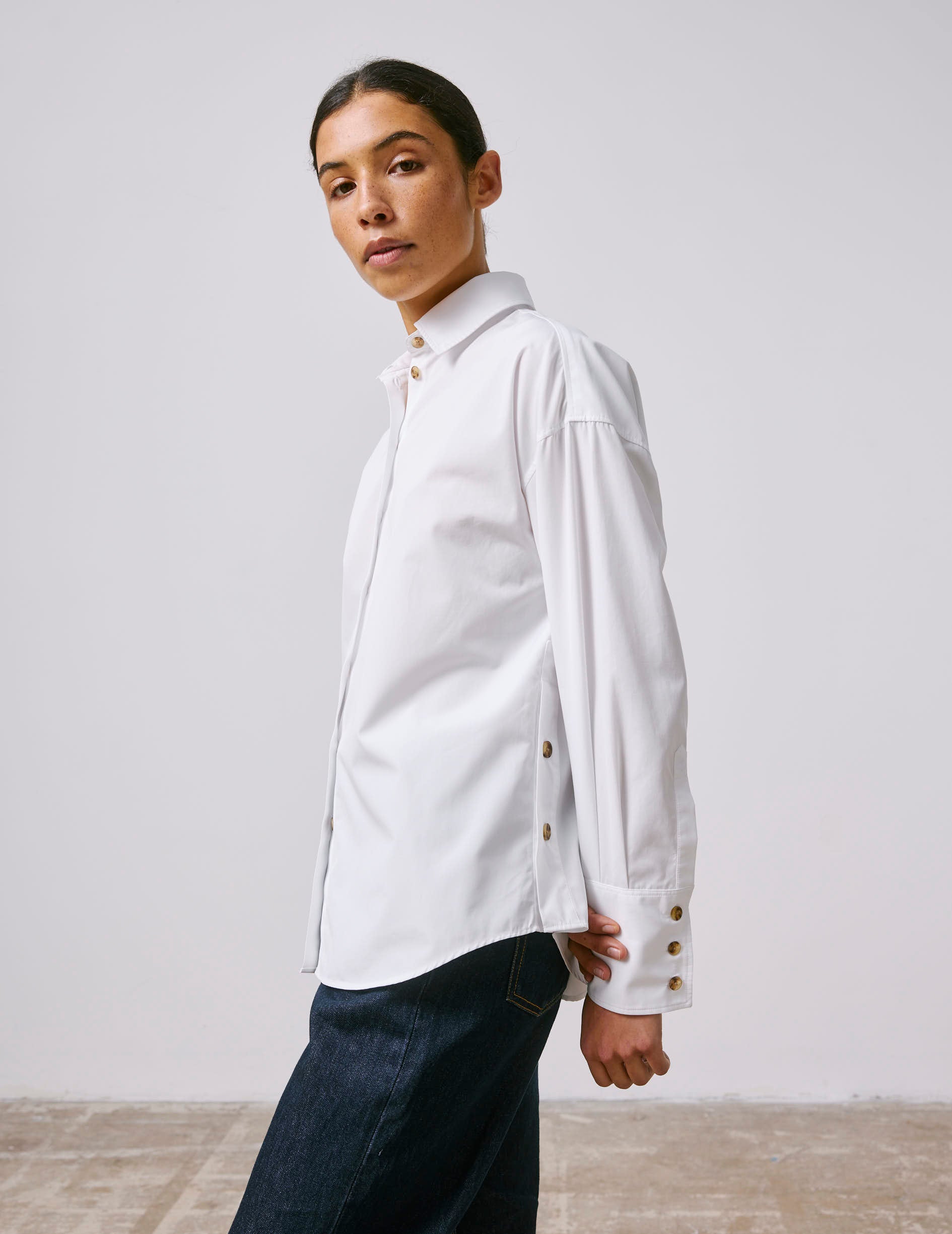 Naia white shirt - Poplin - Shirt Collar