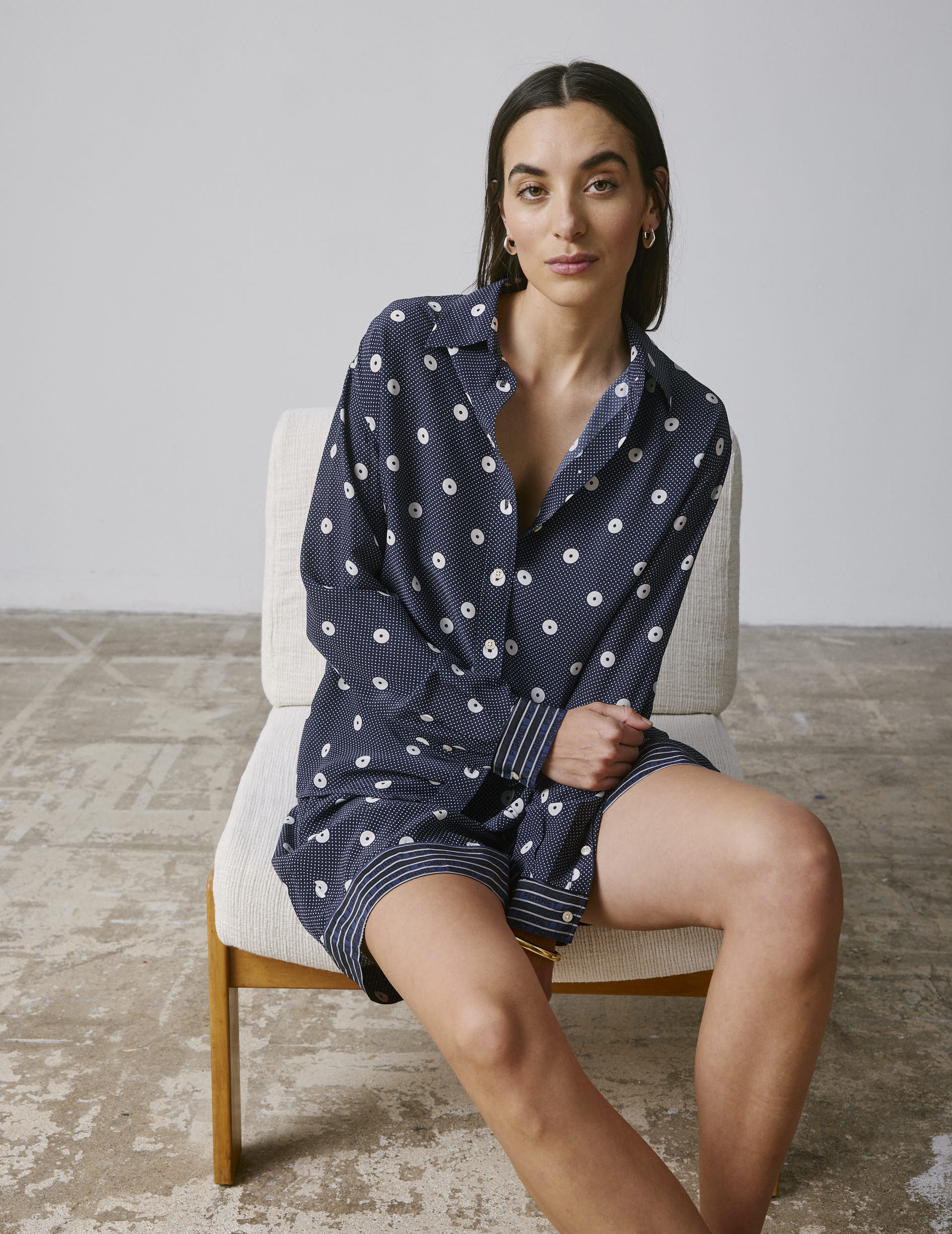 Printed navy Nambre shirt - Pancake - Shirt Collar
