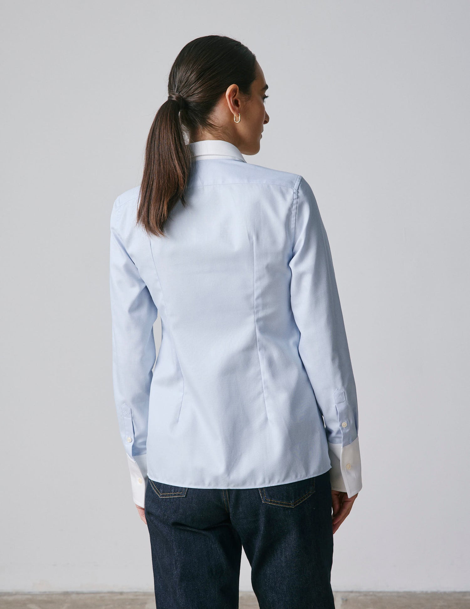 Blue Naomie shirt - Dobby - Shirt Collar#2