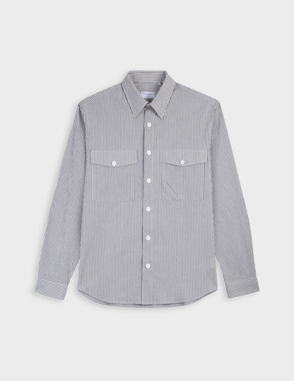 Nathael striped blue shirt