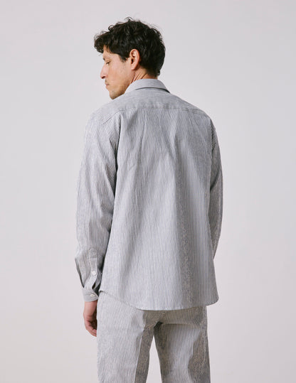 Nathael striped blue shirt