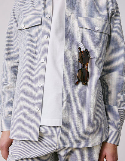 Nathael striped blue shirt