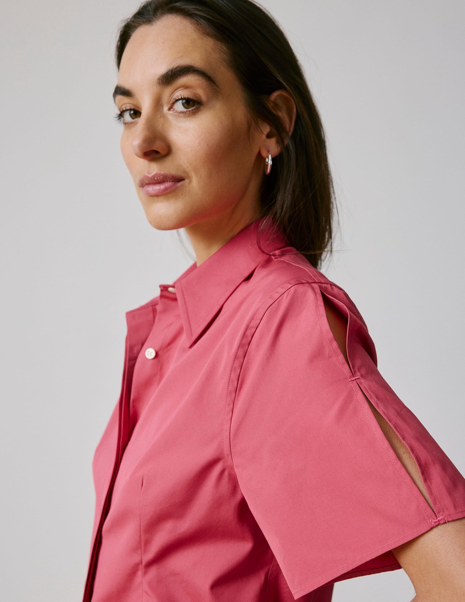 Coral Nathalie shirt - Poplin - Long Collar#3