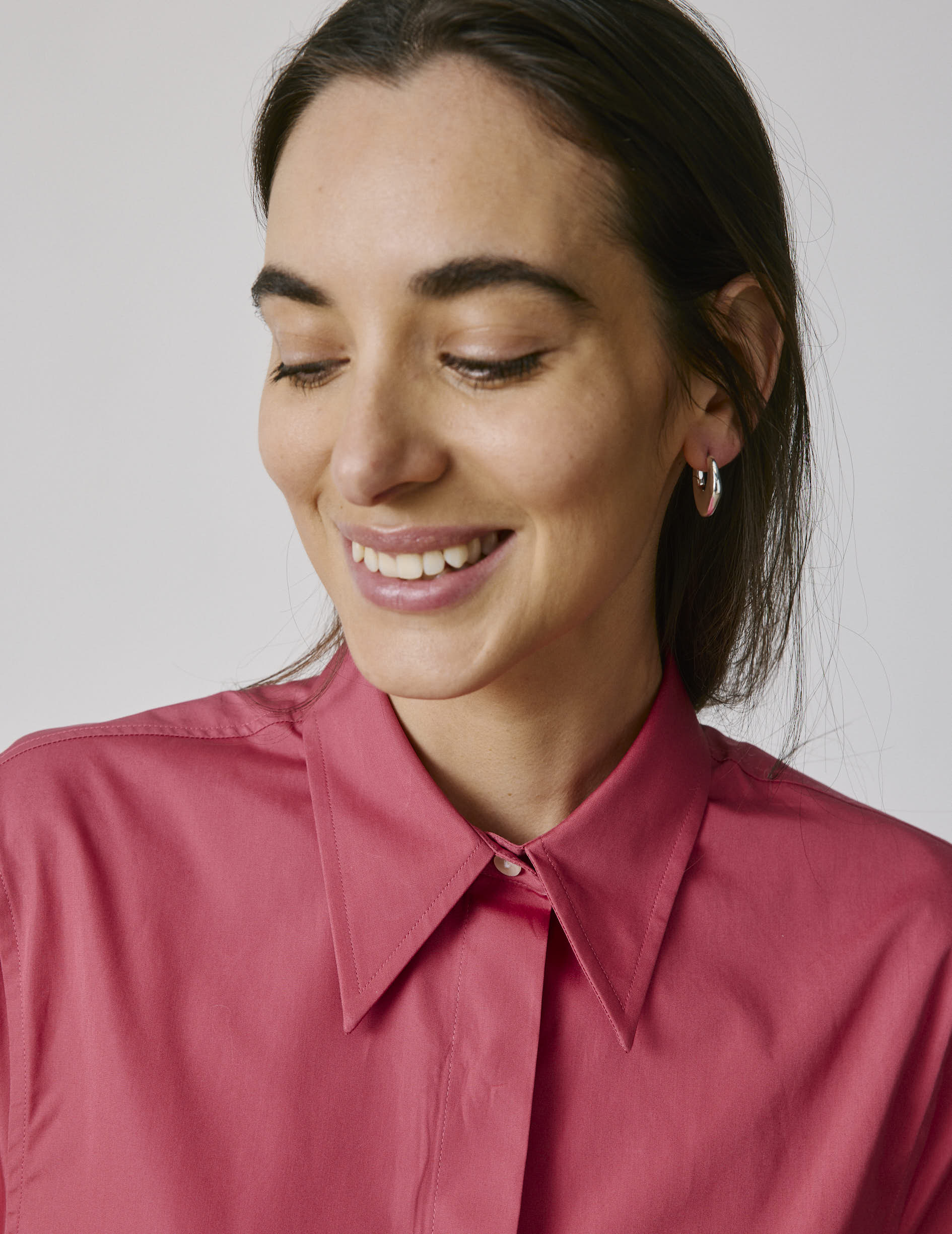 Coral Nathalie shirt - Poplin - Long Collar