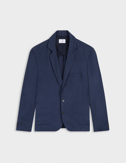 Nathis navy linen blazer jacket