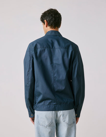 Nelson bomber jacket in navy cotton canvas