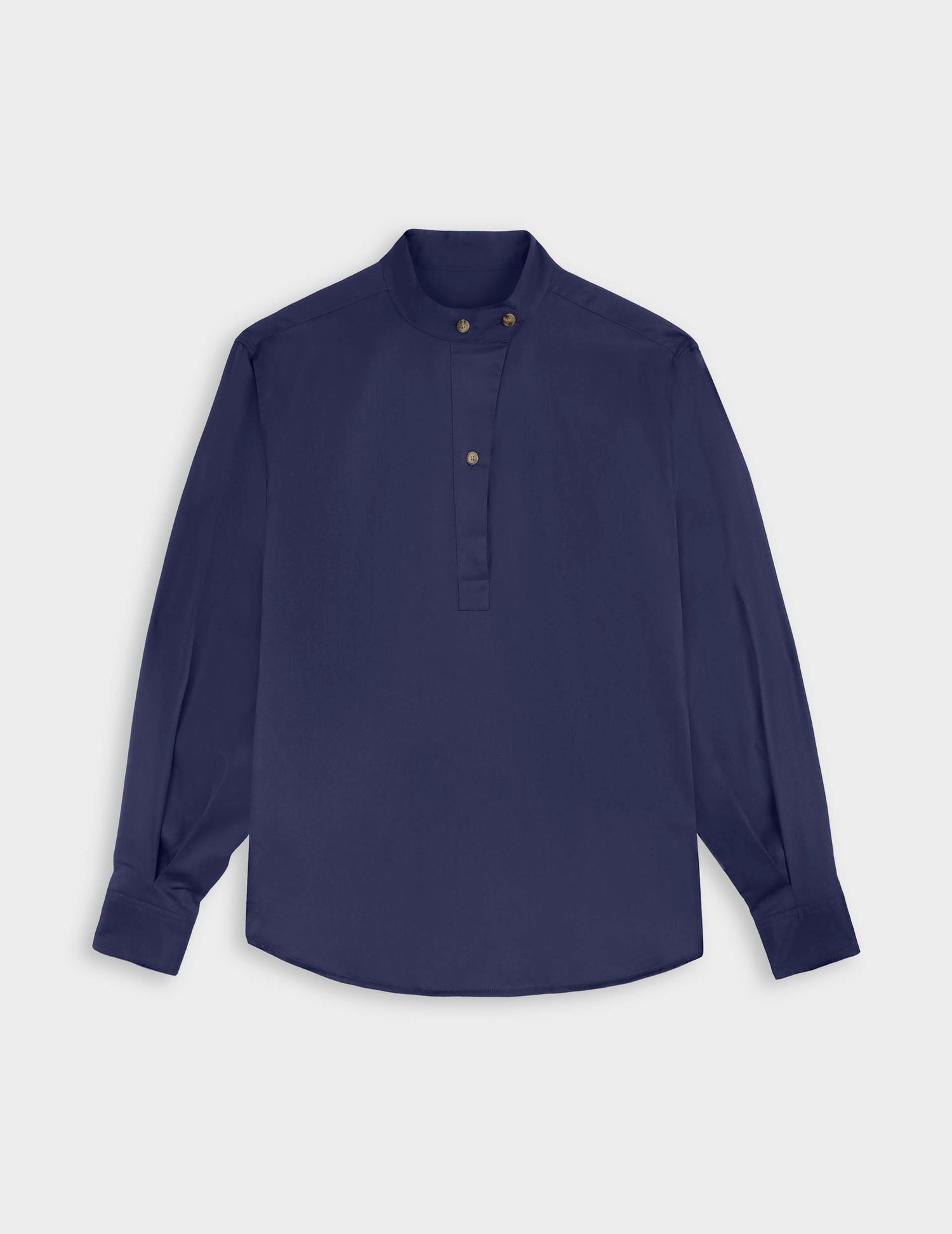 Striped navy Nessa popover shirt - Twill - Officer in deported point Collar#4