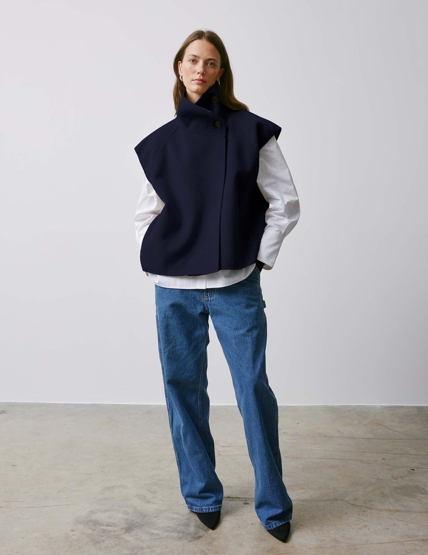 Neyla navy double-sided wool jacket