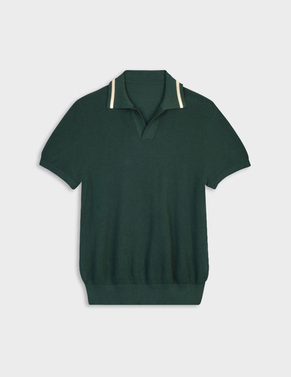 Nick Short-sleeved green cotton polo