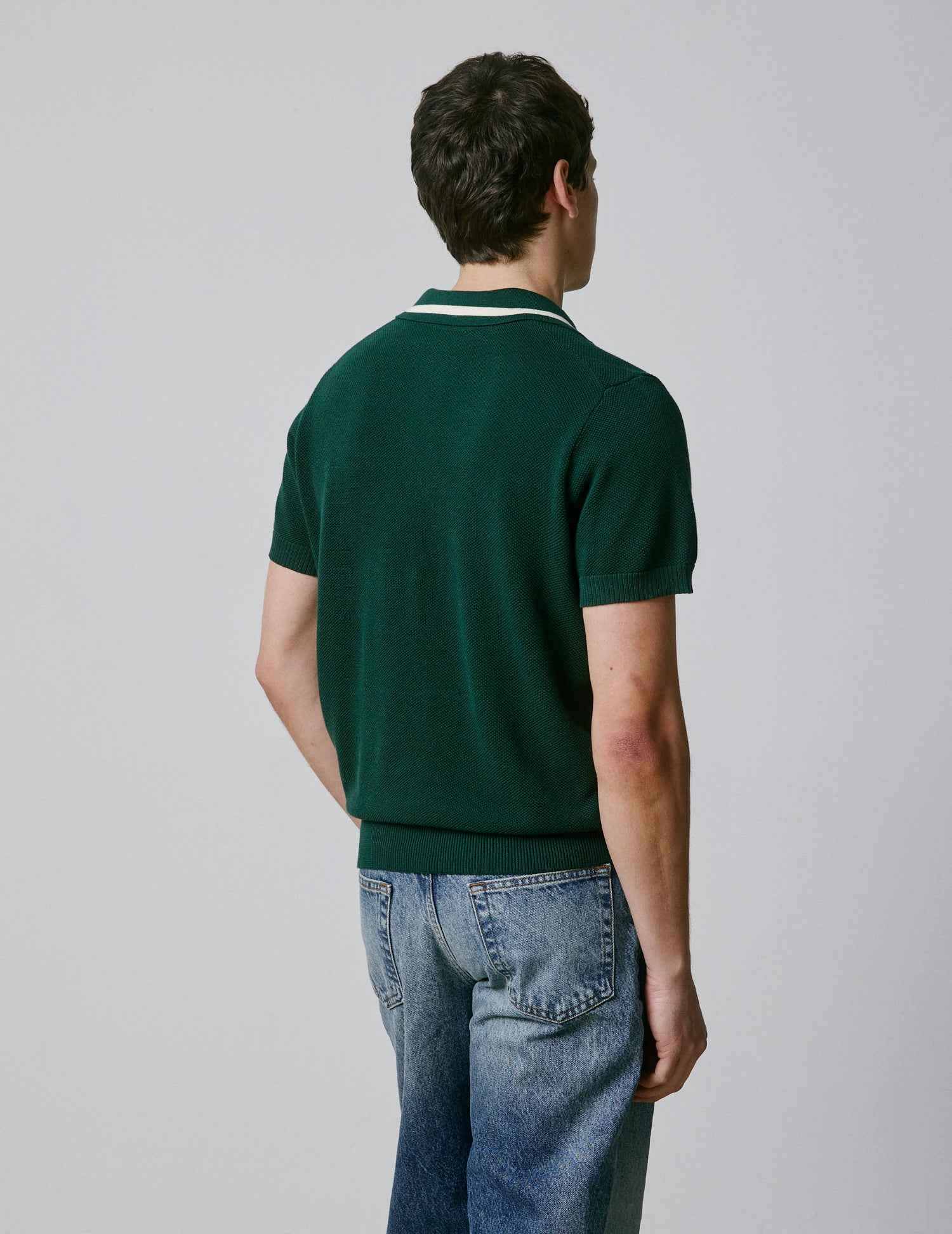 Nick Short-sleeved green cotton polo