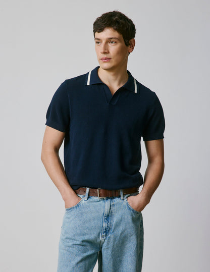 Nick navy cotton polo