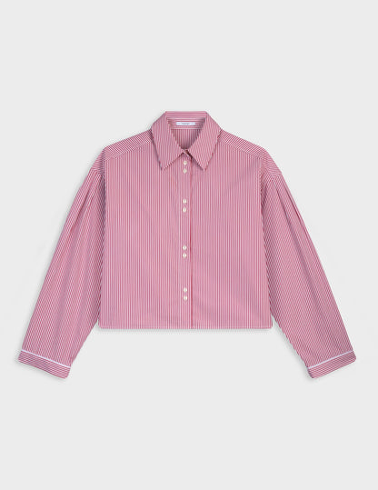 Cropped striped burgundy Ninon shirt 