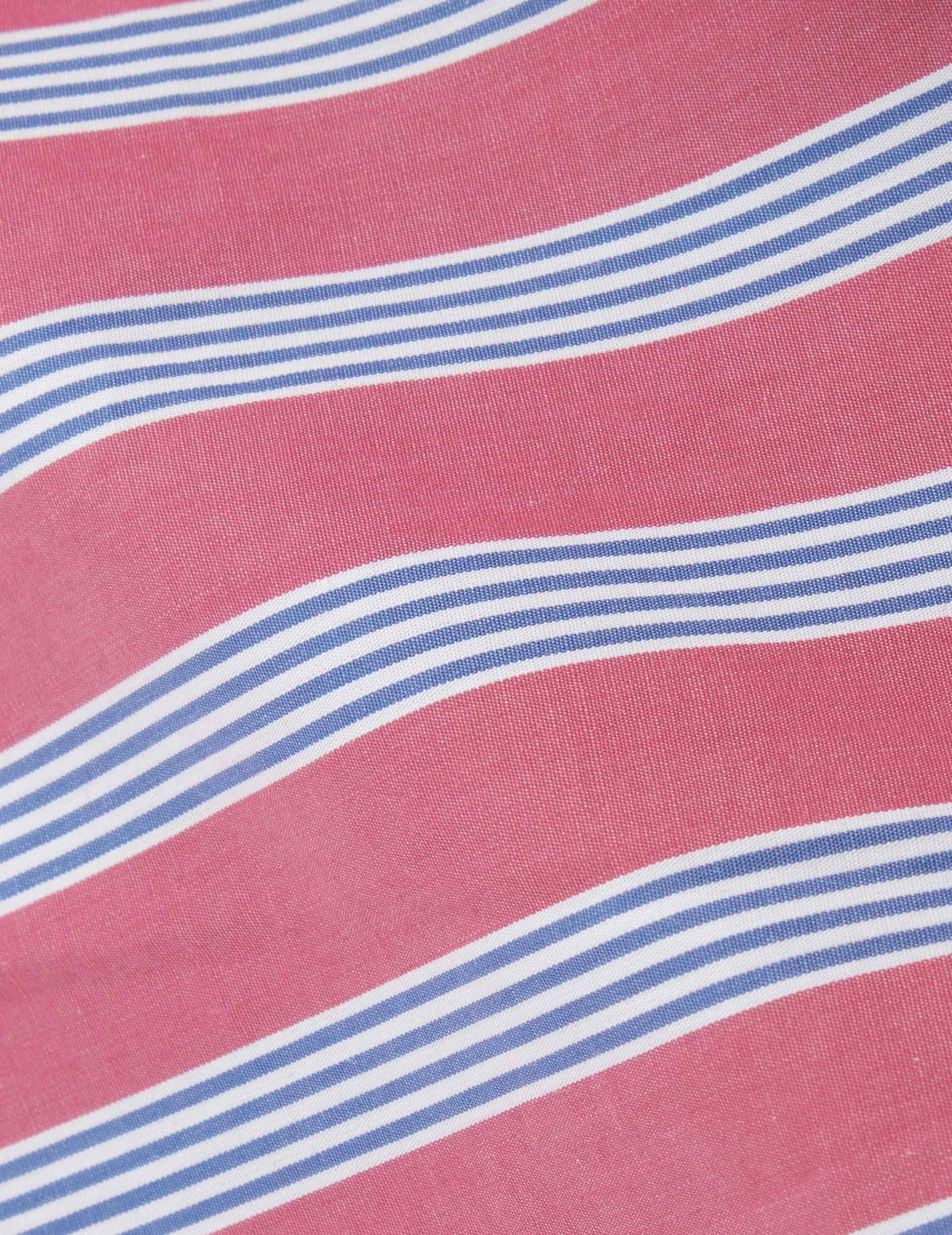 Nivine dress in striped dark pink poplin