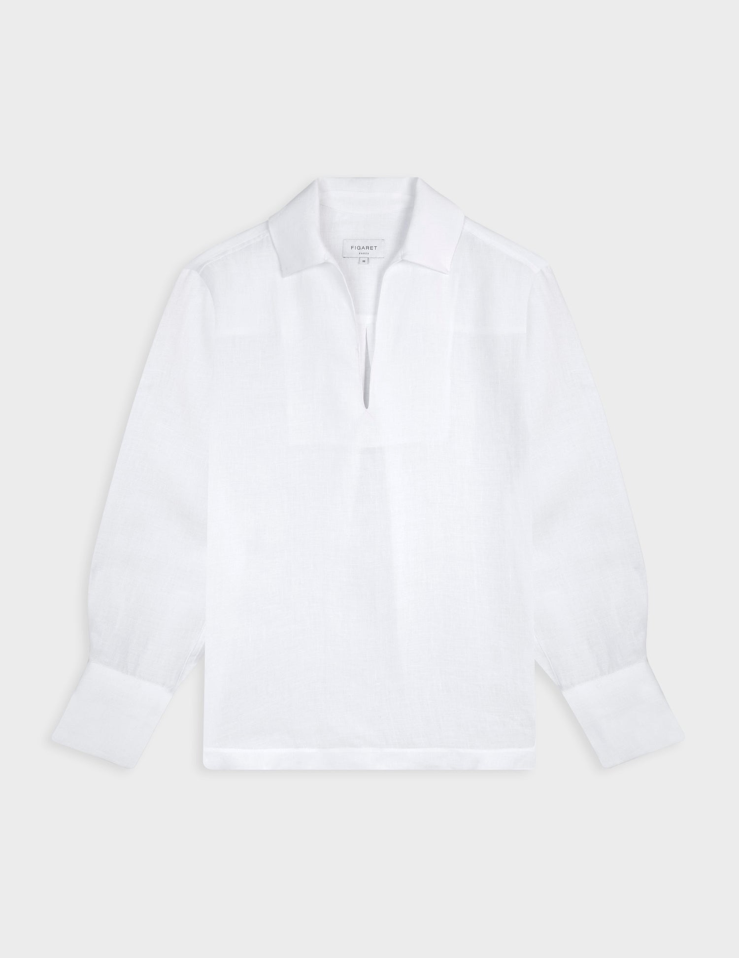 White linen Noalie blouse - Lin - V Collar#4
