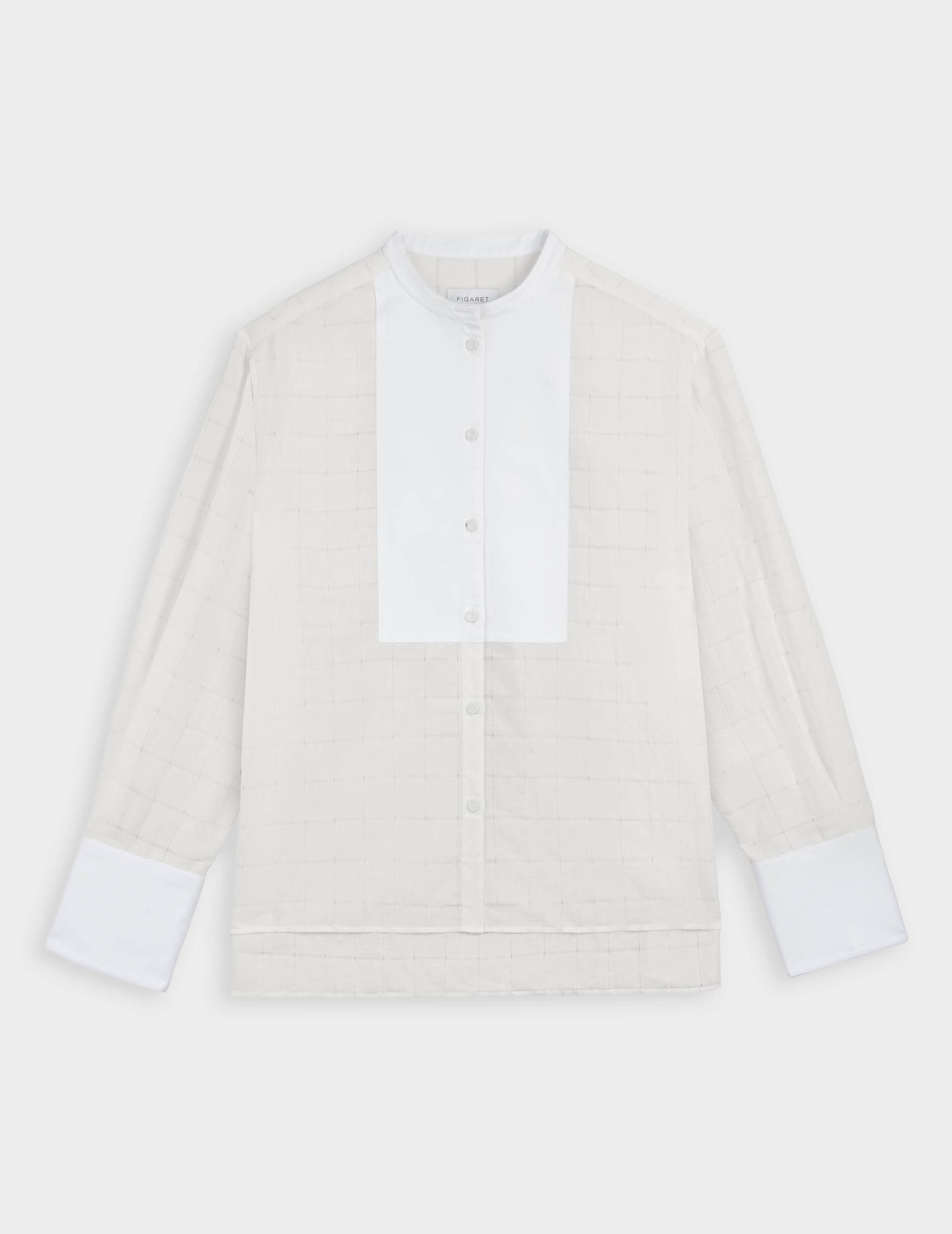 Ecru Noelise shirt - Openwork - Officer Collar#7