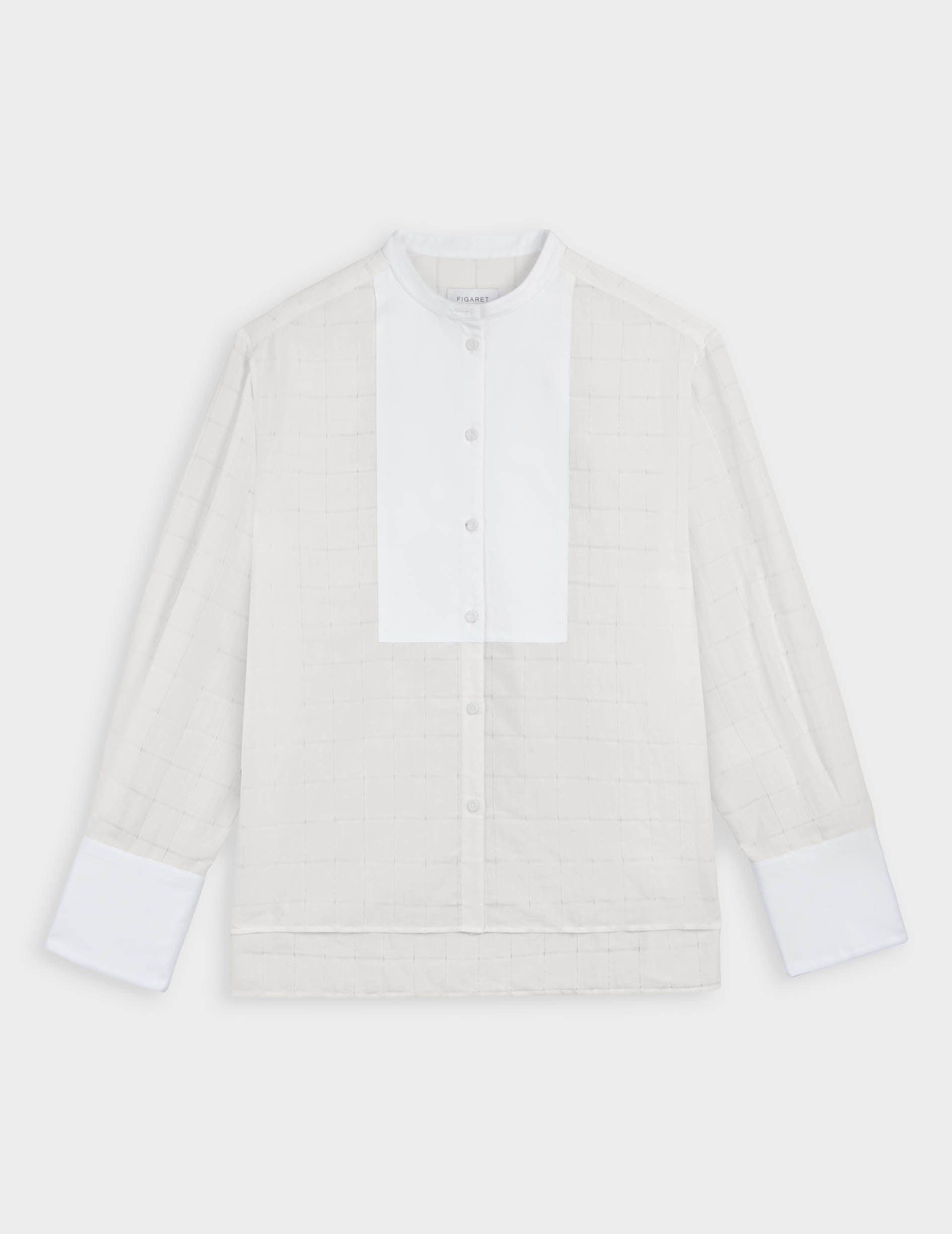 Ecru Noelise shirt - Openwork - Officer Collar