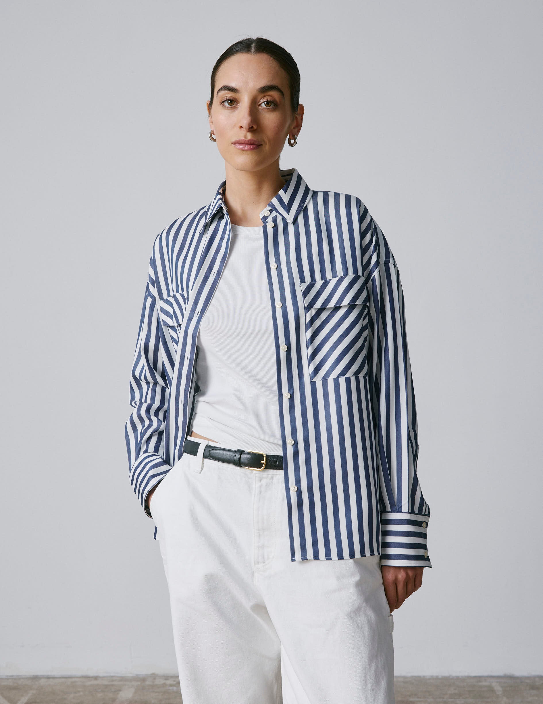 Striped navy Noémia shirt
