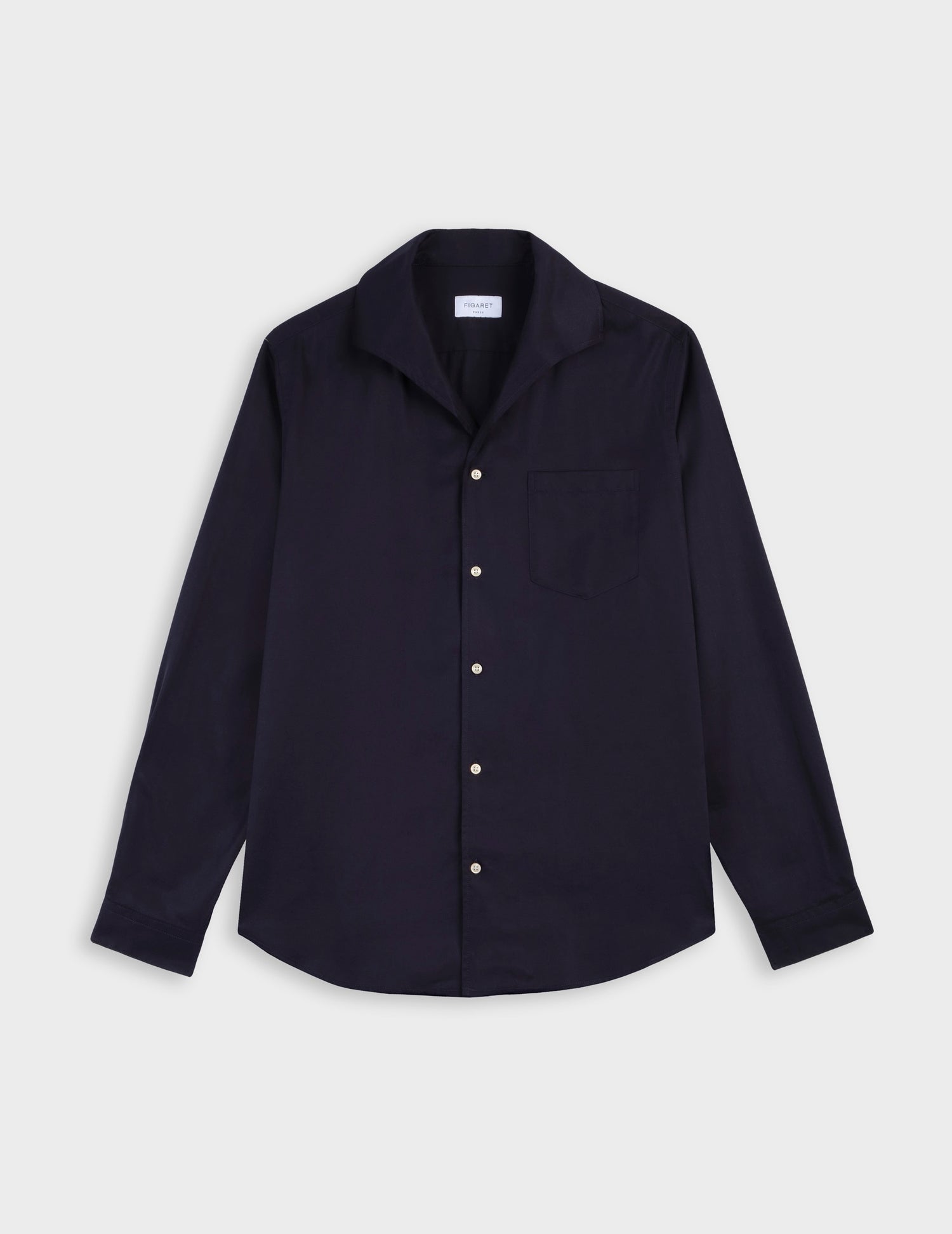 Noé navy shirt - Lyocell - Convertible Collar#6