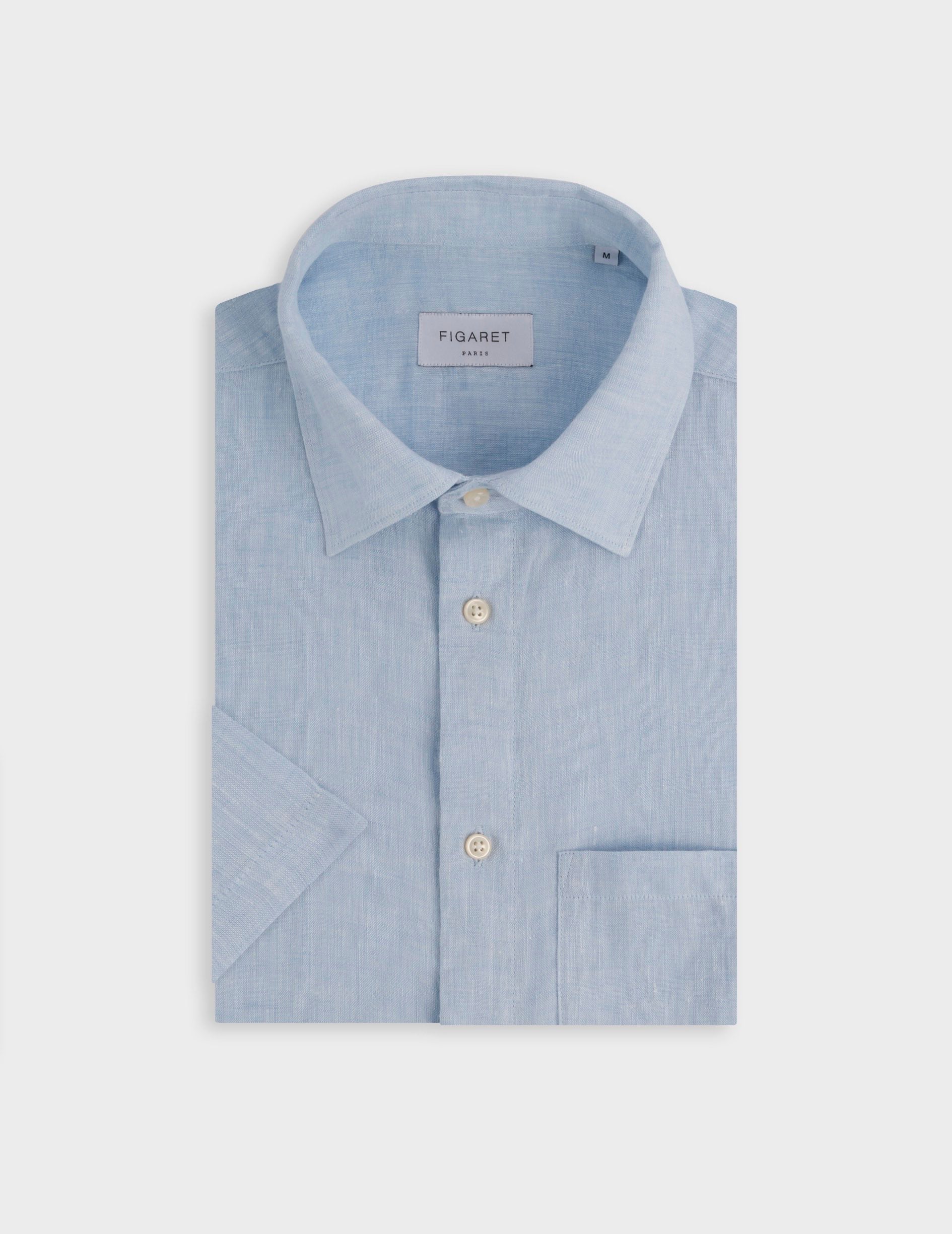 Nolhann light blue linen shirt - Linen - French Collar
