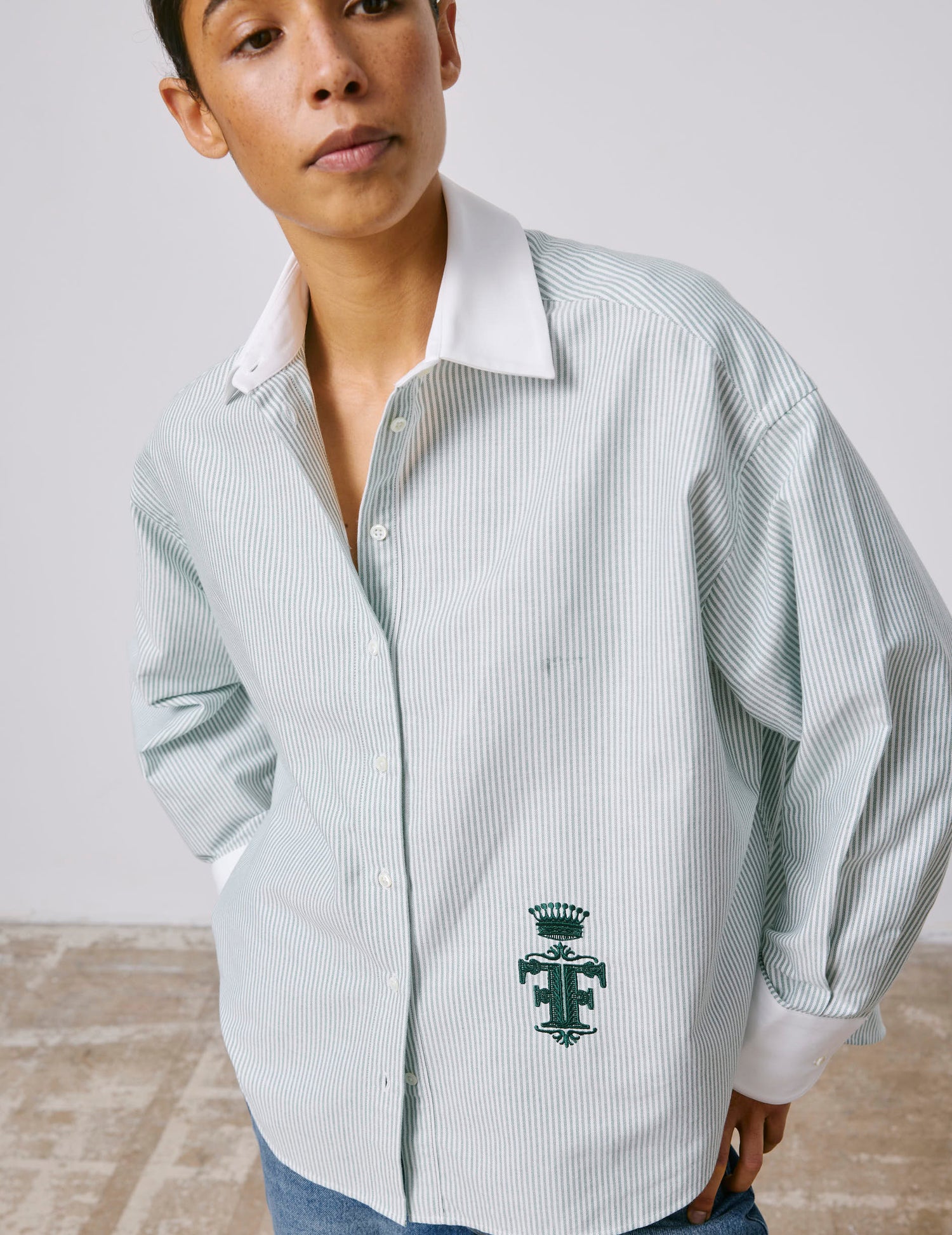 Green Nolita shirt - Oxford - Shirt Collar#4