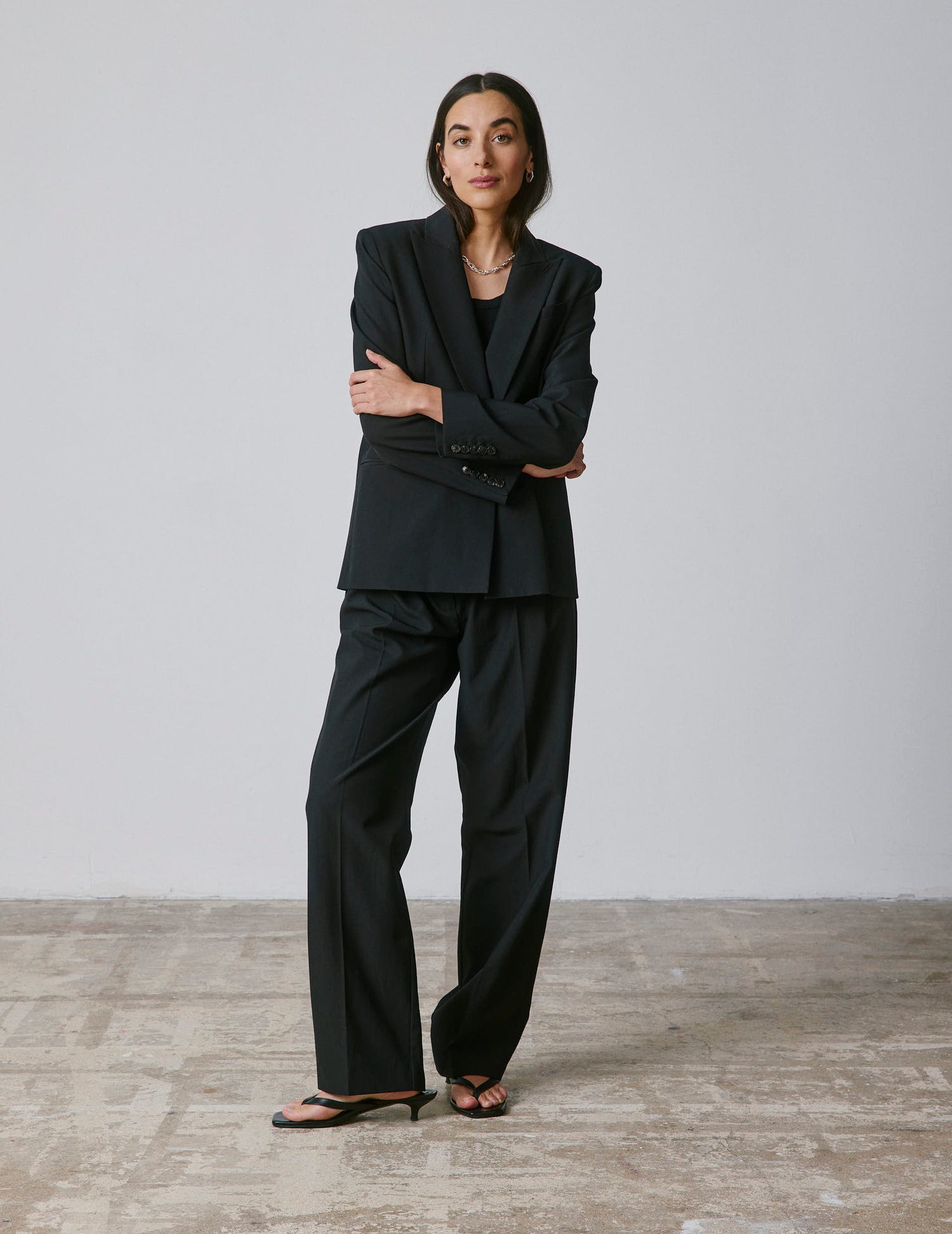 Black virgin wool Nora suit jacket