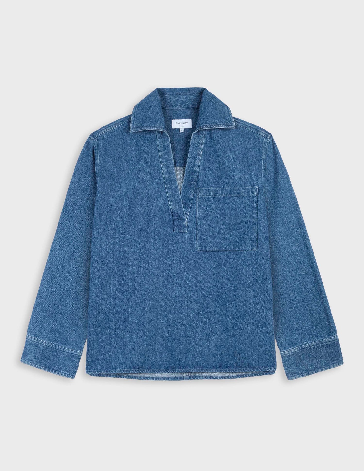 Navy denim Norelie overshirt - Denim - V Collar#6
