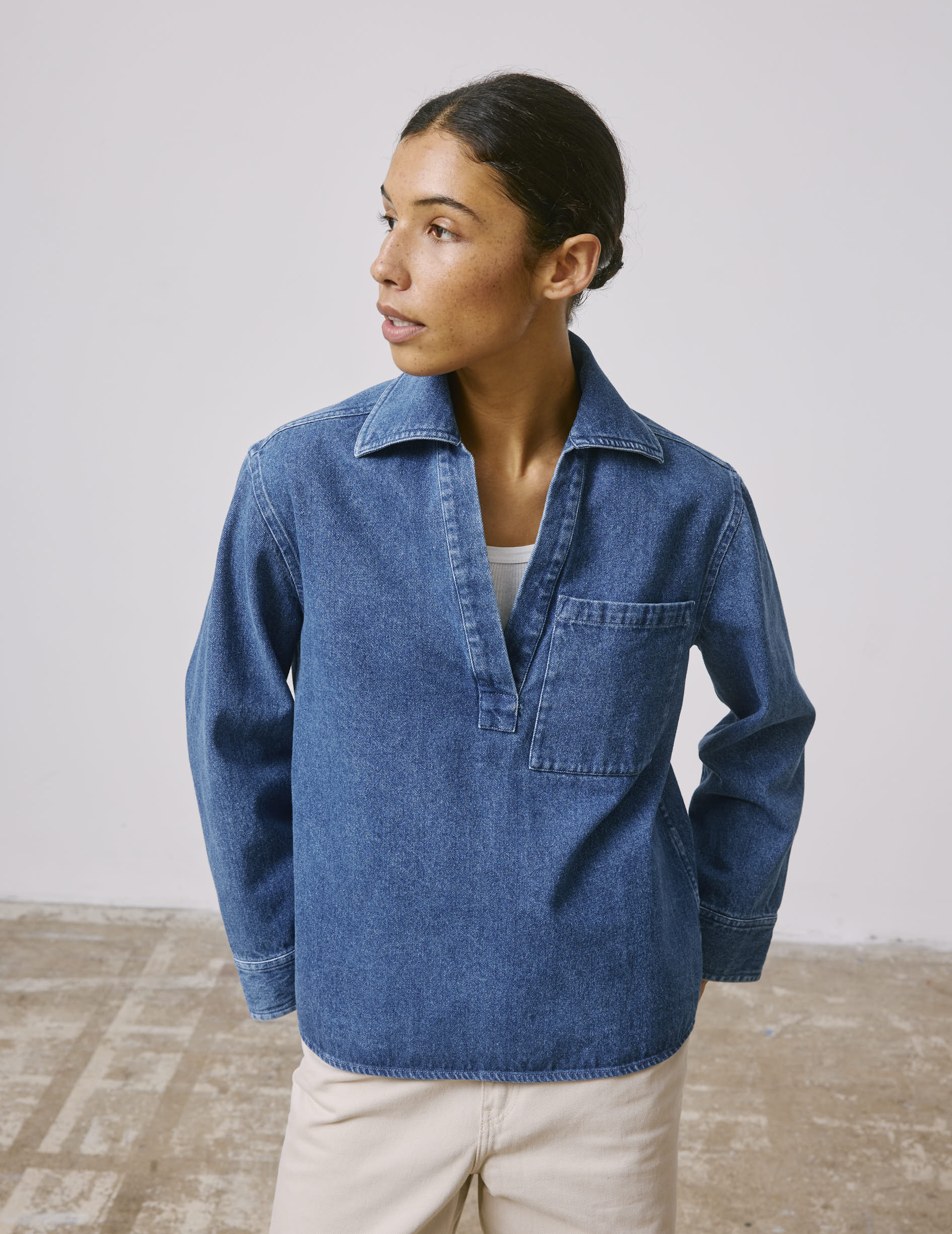 Navy denim Norelie overshirt