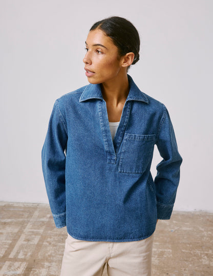 Navy denim Norelie overshirt