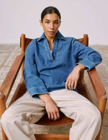 Navy denim Norelie overshirt