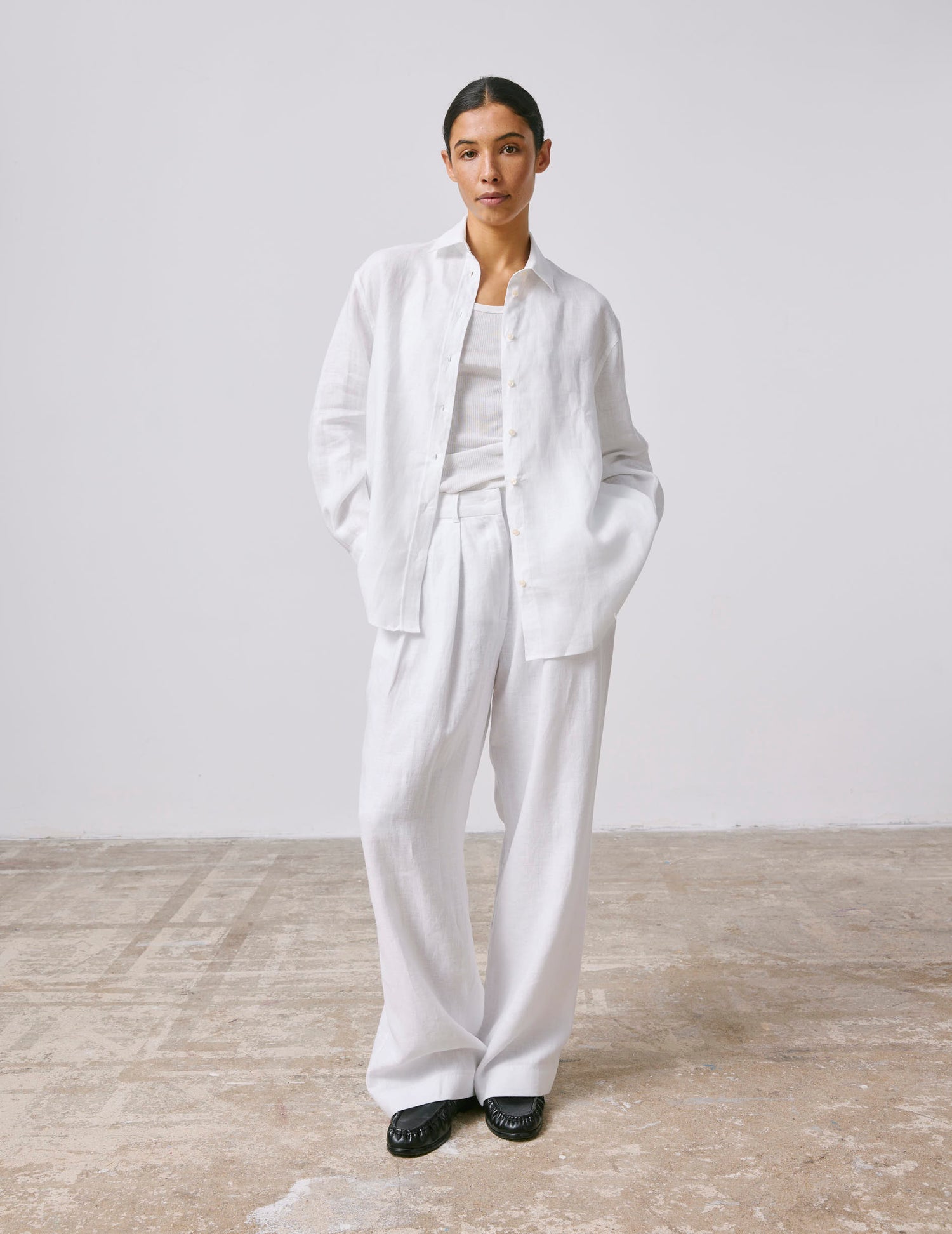 White linen Norma pants