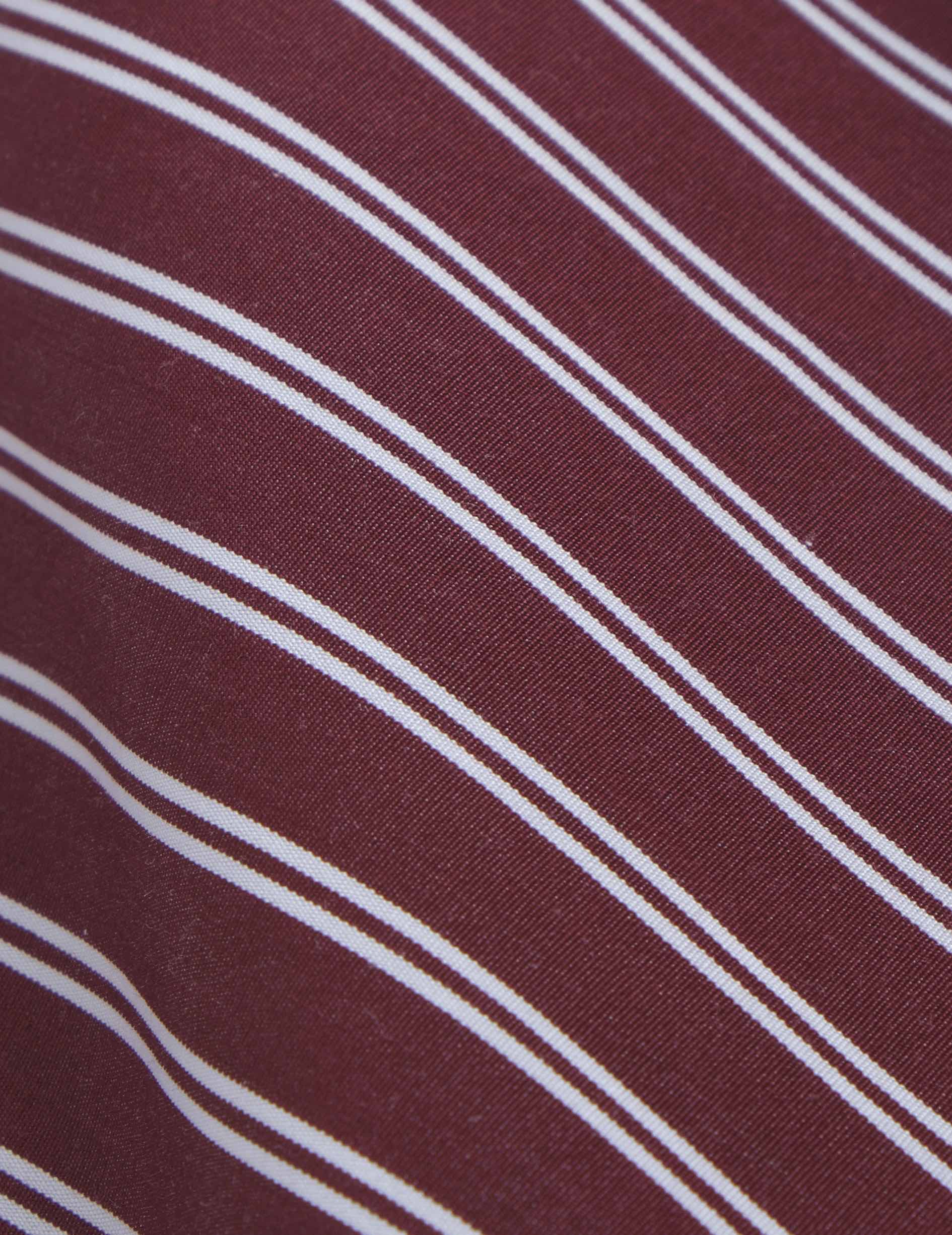 Striped burgundy poplin Notte pajama bottoms
