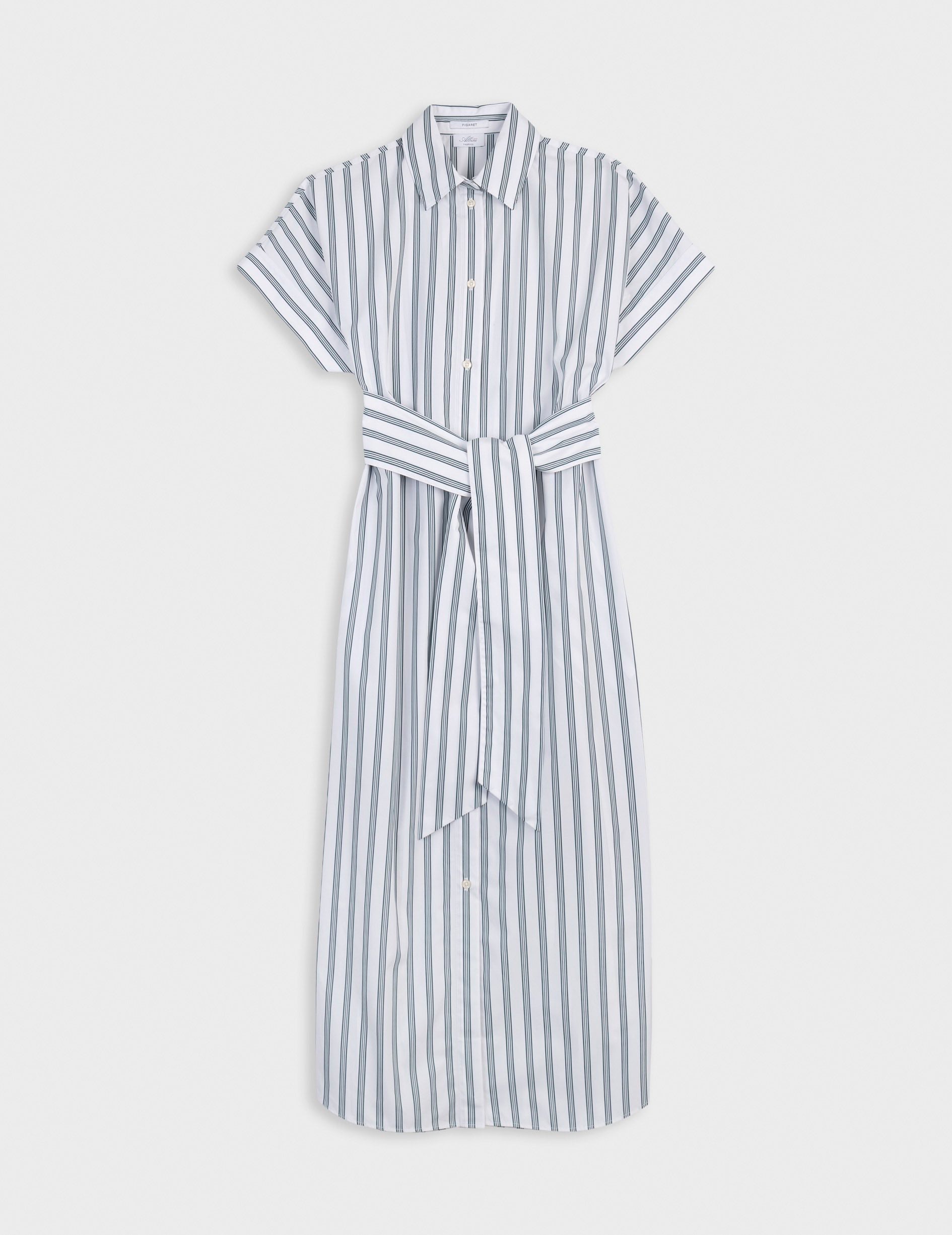 Nyméa striped green poplin dress