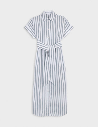 Nyméa striped green poplin dress